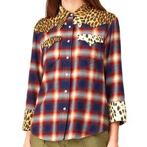 $395 R13 Exaggerated Collar Cowboy Shirt XS
